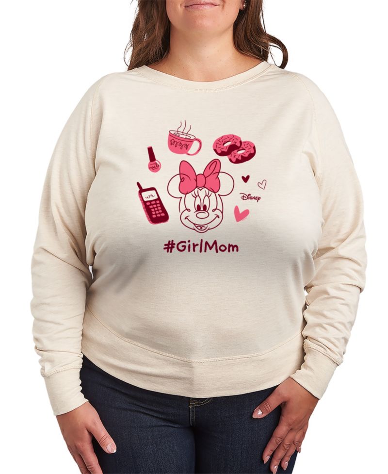 Plus Size Disney Girl Mom Minnie French Terry Long-Sleeve T-Shirt