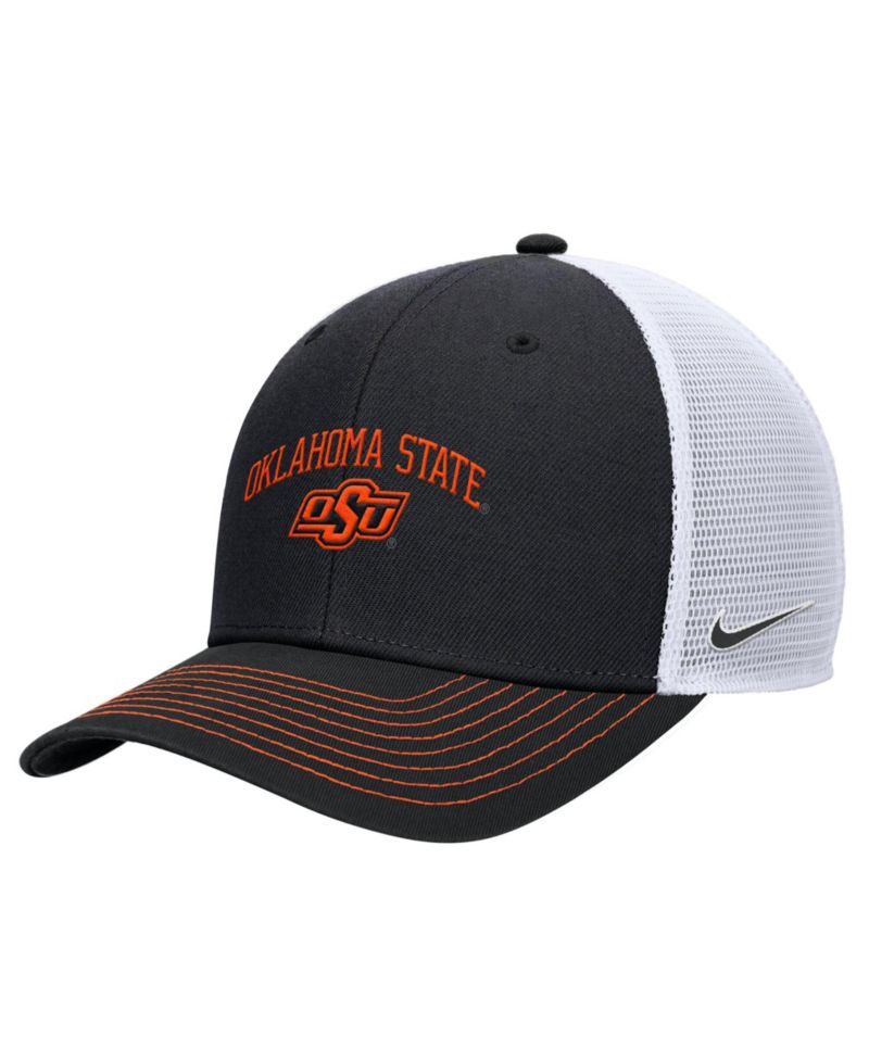 Men's Black Oklahoma State Cowboys Rise Adjustable Trucker Hat