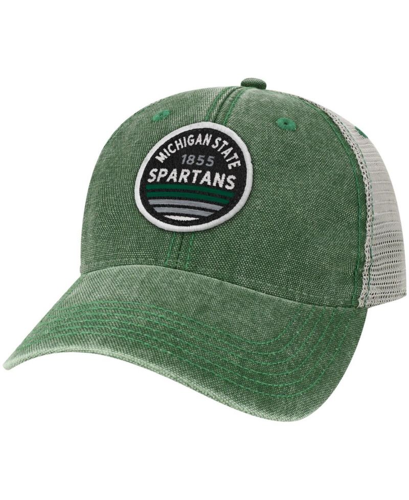 Men's Green Michigan State Spartans Sunset Dashboard Trucker Snapback Hat