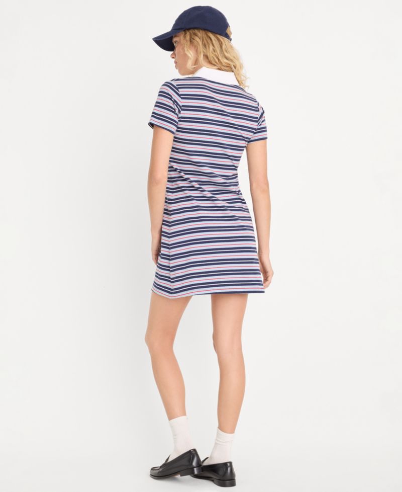 Women's Stripe Stretch Polo Mini Dress