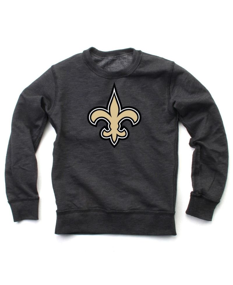Wes Willy Big Boys and Girls Black New Orleans Saints Reversible Fleece Pullover Sweatshirt