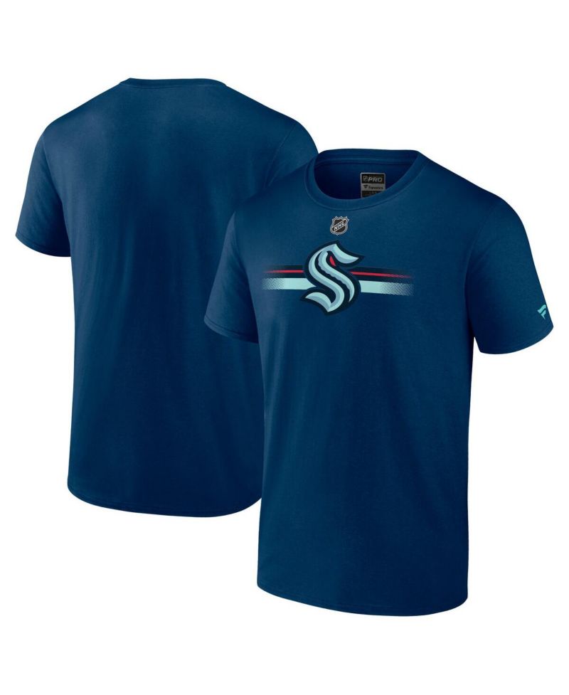 Men's Deep Sea Blue Seattle Kraken Authentic Pro Secondary T-Shirt