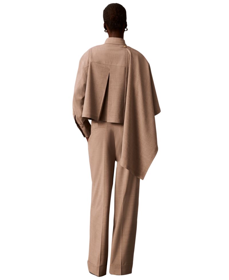 Women's High-Rise Wide-Leg Pleated Pants