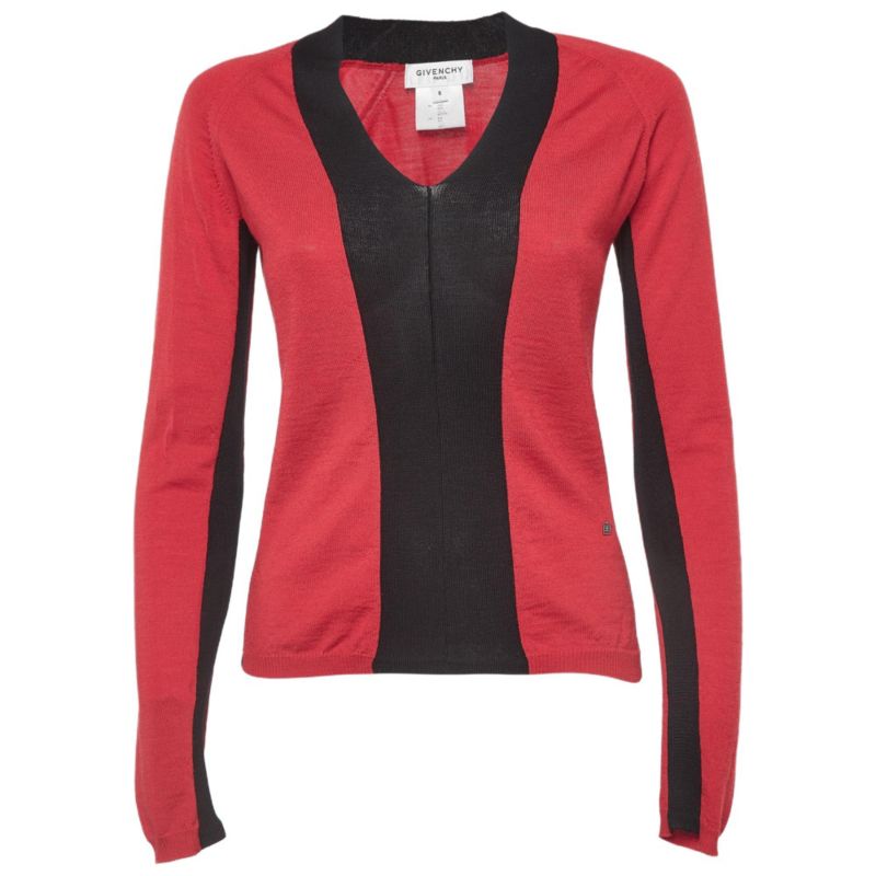 Women's Red/black Jersey Colorblock Sweatshirt
