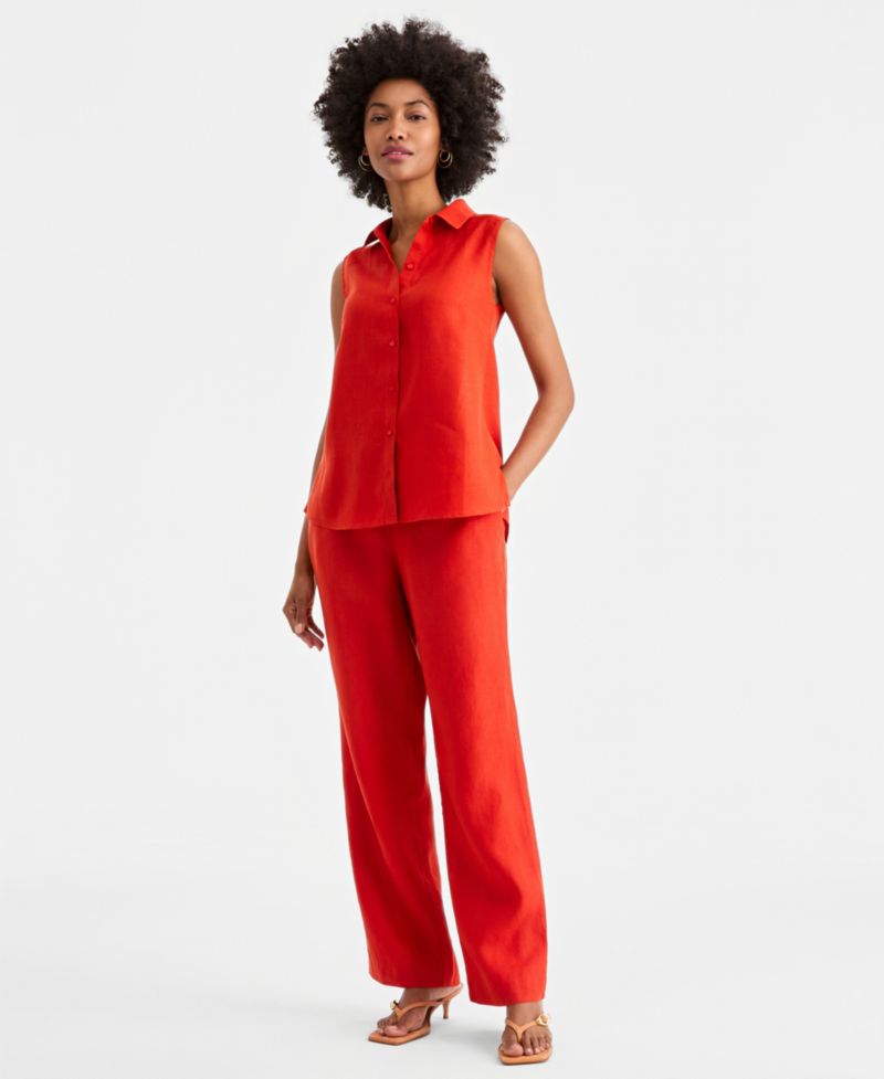 Women's 100% Linen Drawstring Pants