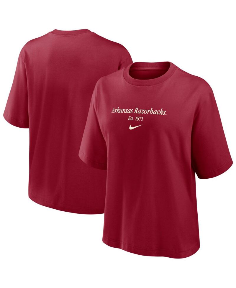 Women's Cardinal Arkansas Razorbacks Boxy T-Shirt