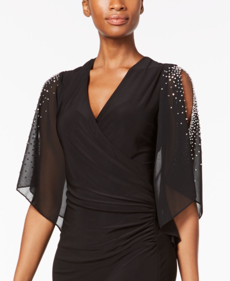 Embellished Cold-Shoulder Dress