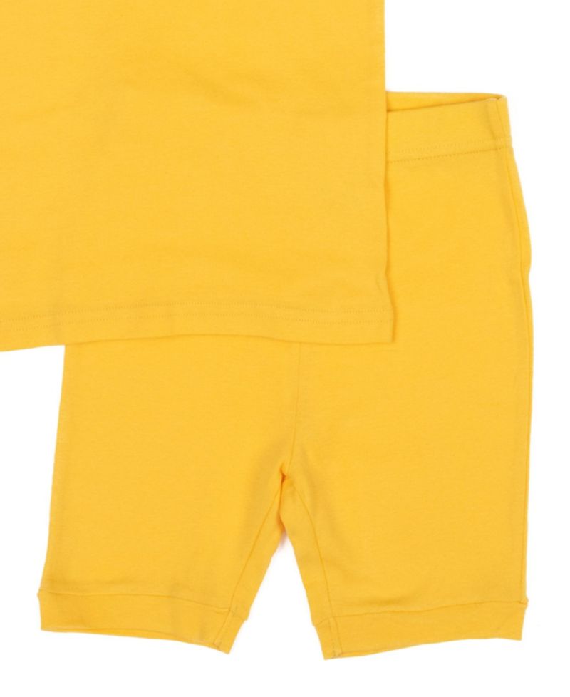 Kids Matching Family Two Piece Cotton Short Sleeve Shirt and Shorts Solid Color Pajamas 6-14