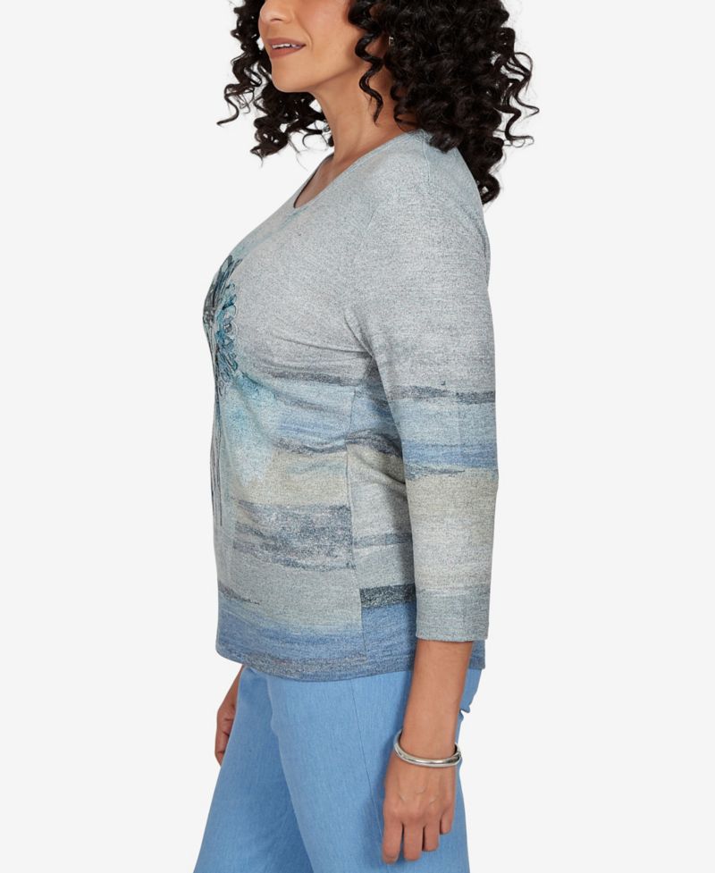 Women's Provence Chenille Painted Floral Lace Top