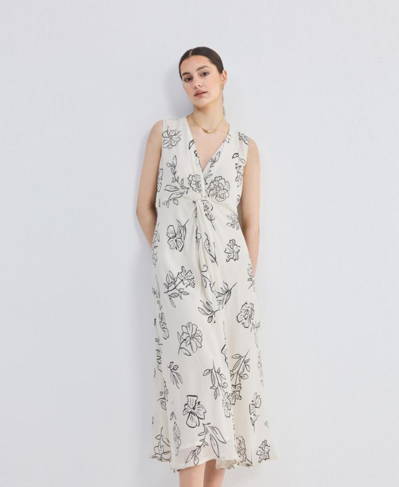 Women's Front Twist Maxi dress in Florals