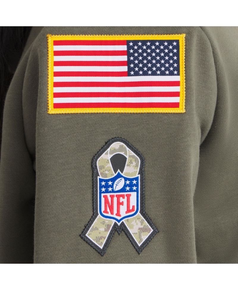 Women's Olive Kansas City Chiefs 2025 Salute to Service Sideline Standard Issue Dri-FIT Hoodie