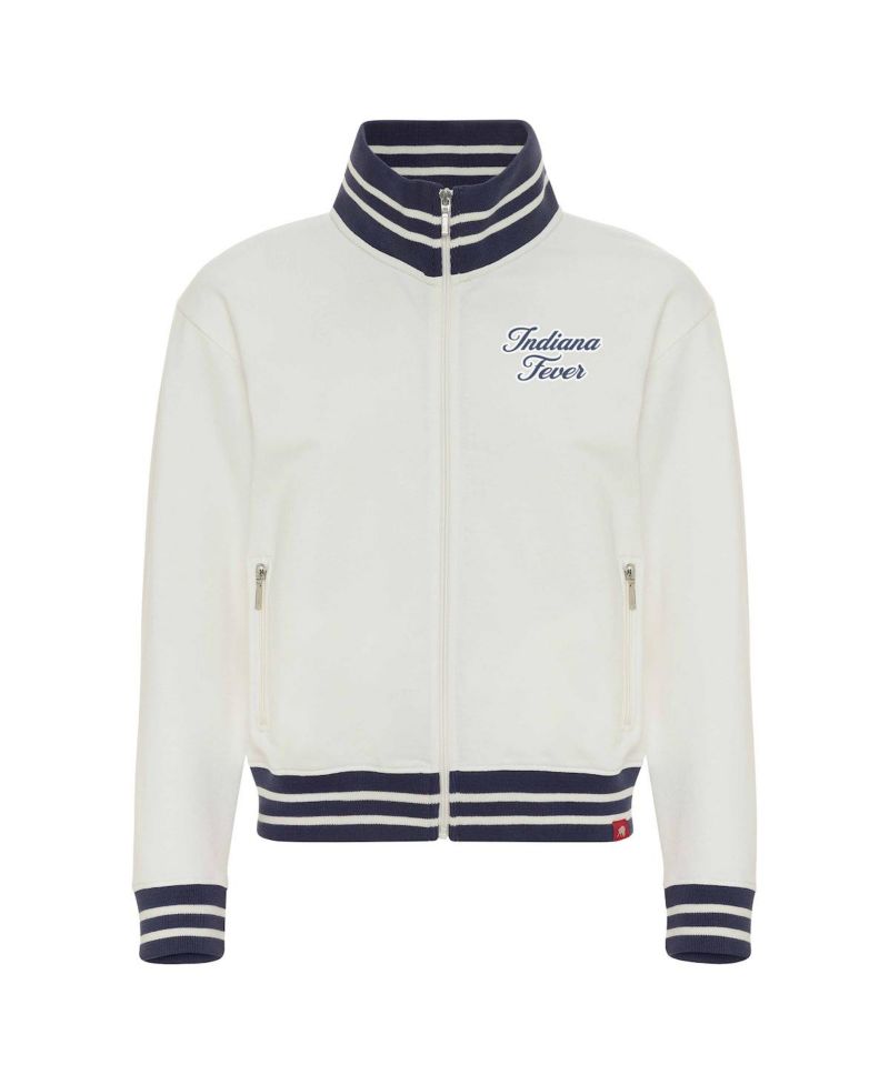 Women's Cream Indiana Fever Athletic Club Collection Sutton French Terry Full-Zip Jacket