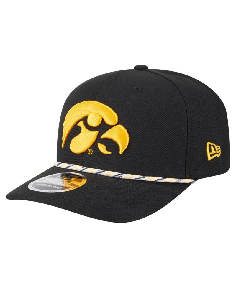 Men's Black Iowa Hawkeyes Game Day Multi-Rope 9SEVENTY Stretch-Snap Hat