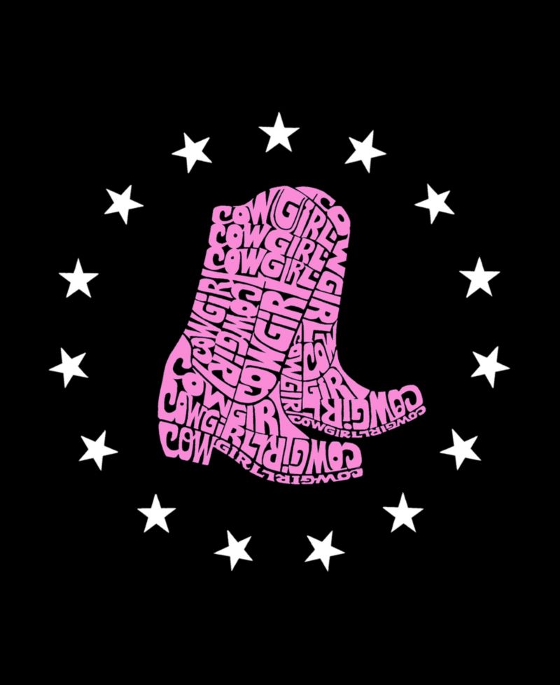 Women's Cowgirl Boots Word Art V-Neck T-shirt