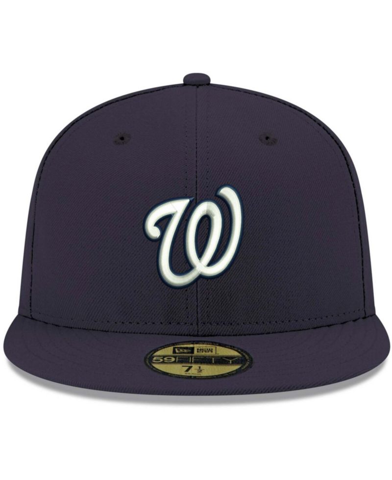 Men's Navy Washington Nationals Logo White 59FIFTY Fitted Hat