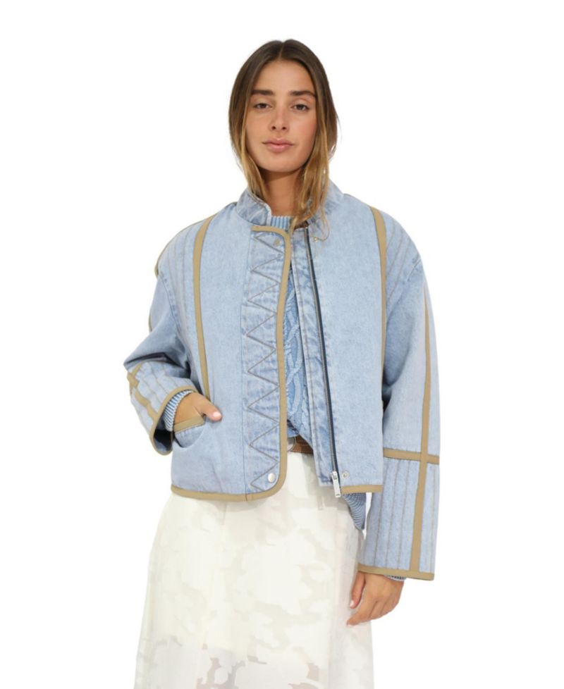Women's Free And Forward Quilted Denim Jacket