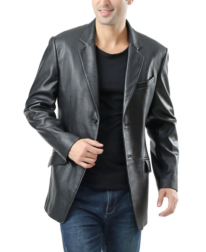 Men's Benji Two-Button Leather Blazer