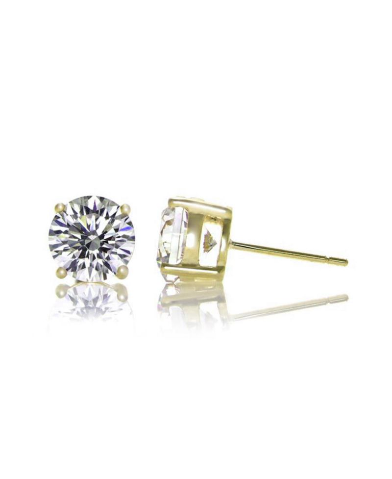 Cubic Zirconia Classic 4-Prong Stud Earrings