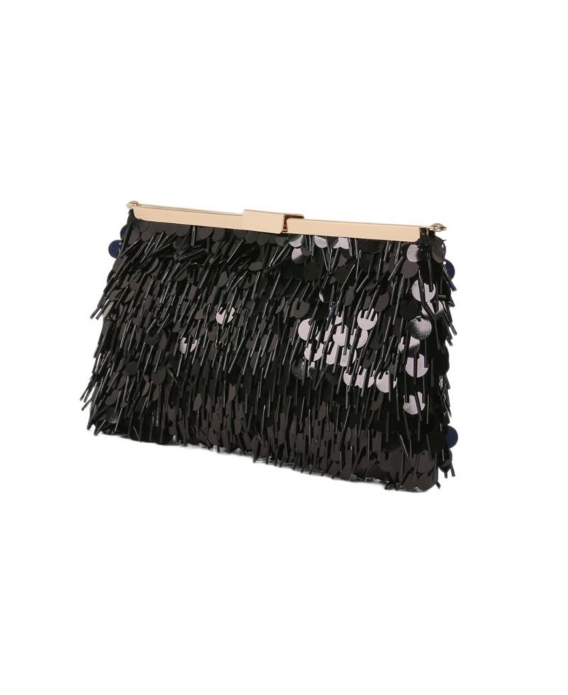 Woman's Briar Mixed Sequin Hinged Frame Clutch