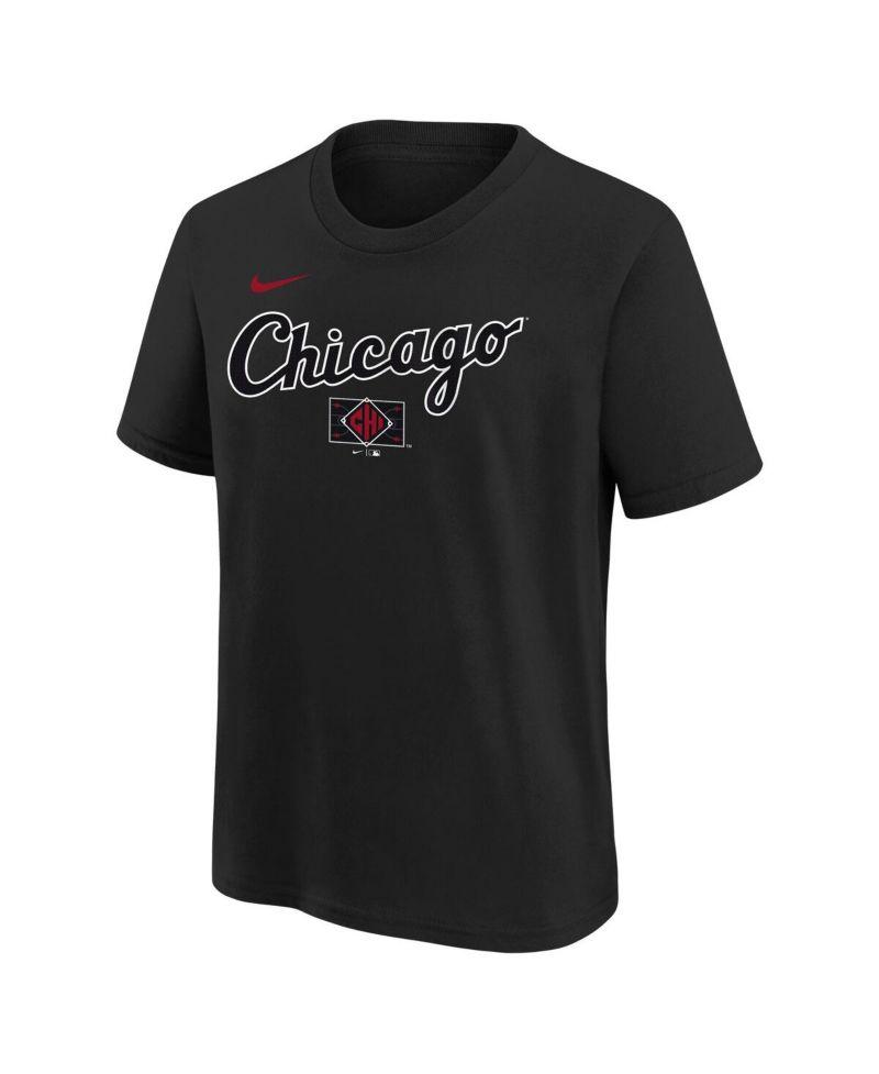 Big Boys and Girls Black Chicago White Sox 2025 City Connect Wordmark T-Shirt
