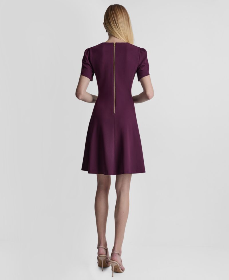 Women's Tulip-Sleeve Fit and Flare Dress