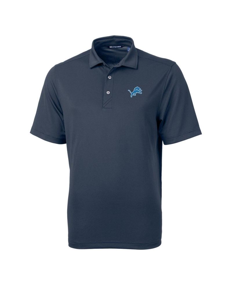 Men's Navy Detroit Lions Virtue Eco Pique Polo