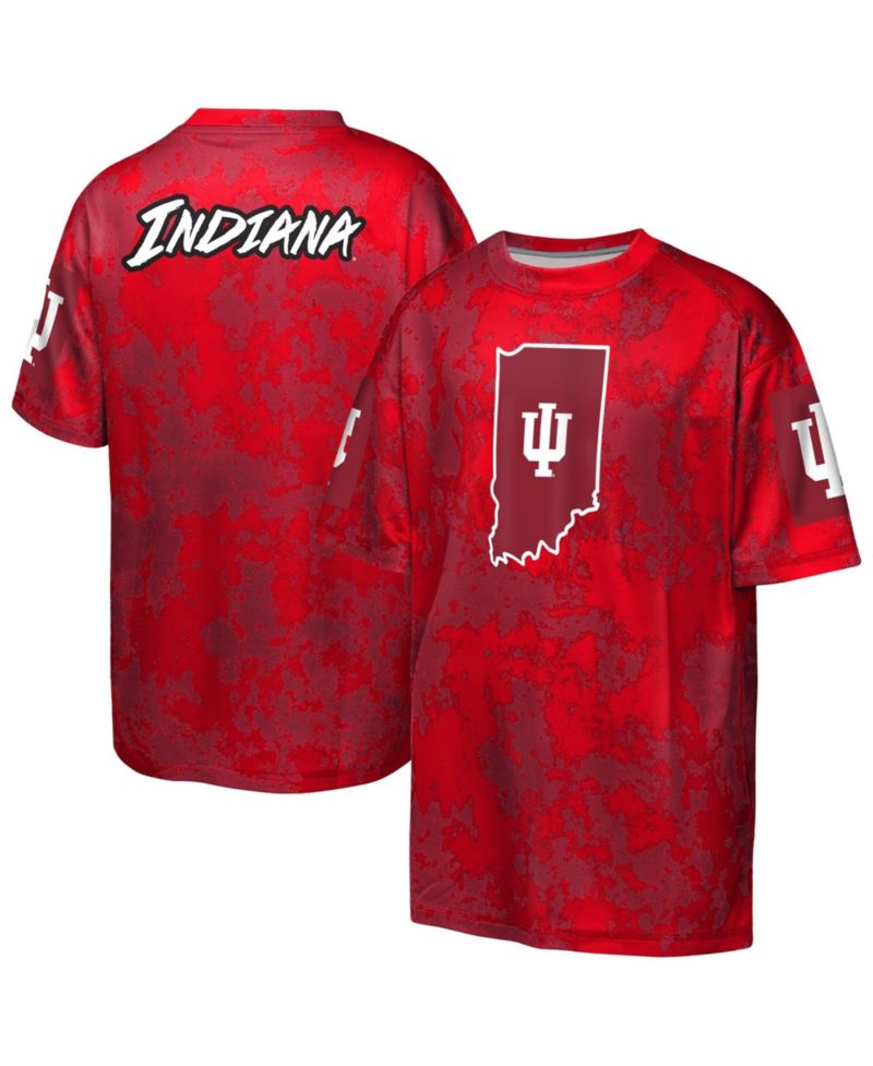 Big Boys and Girls Crimson Indiana Hoosiers Off-Side Sublimated T-Shirt