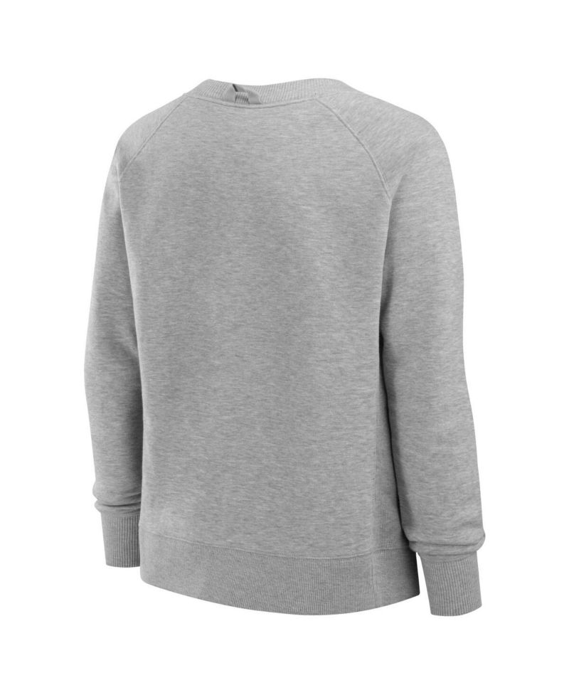 Women's Heather Gray Florida Gators Training Camp Hit Hard Fleece Pullover Sweatshirt
