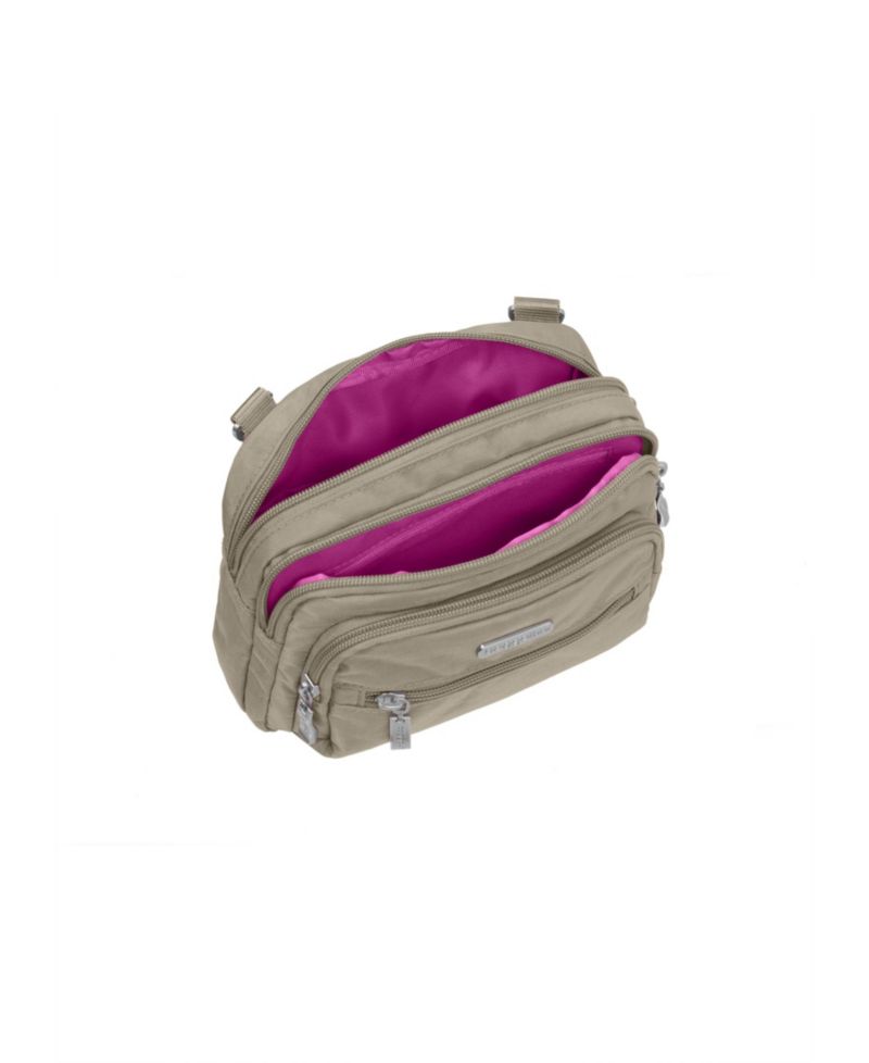 Triple Zip Small Crossbody Handbag