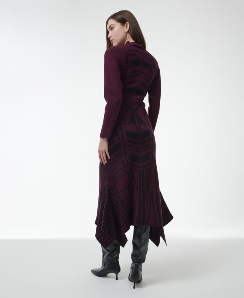 Women's Geometric Jacquard Fitted Knit Top