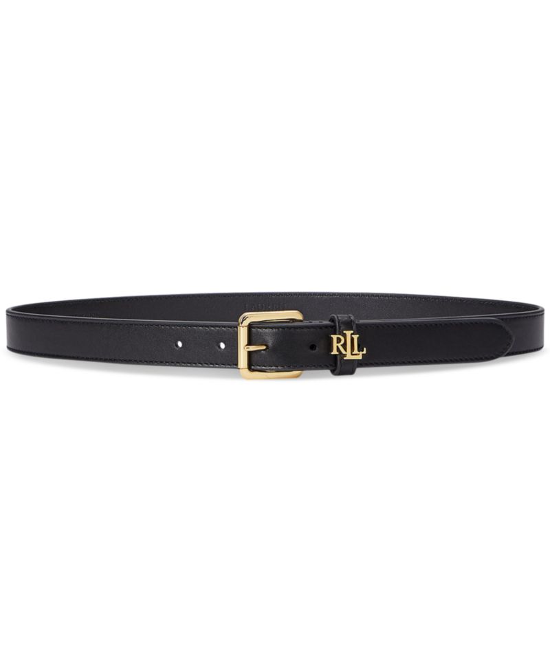 Logo-Keeper Leather Skinny Belt