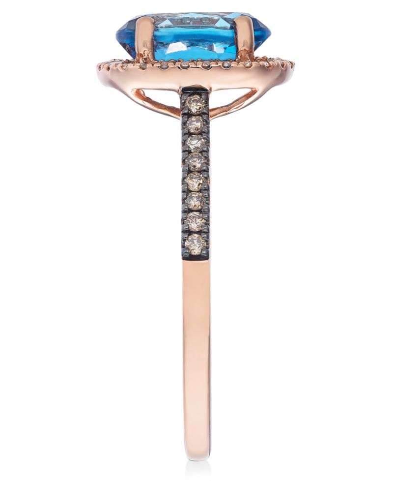 Amethyst (1-3/8 ct. t.w.) & Diamond (1/4 ct. t.w) Ring in 14k Rose Gold (Also in Citrine, Deep Sea Blue Topaz, Green Quartz, Peridot, Opal & Sky Blue Topaz)