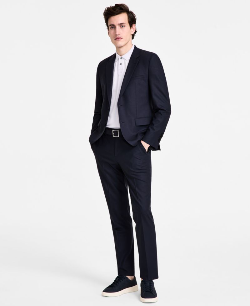 Men Modern-Fit Wool Blend 2-Piece Suit