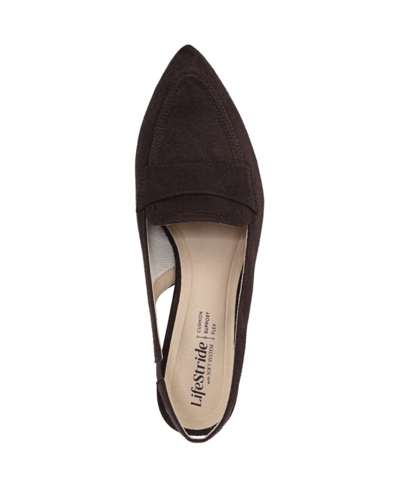 Women's Angel Pointed Toe Block Heel Slingback Pumps