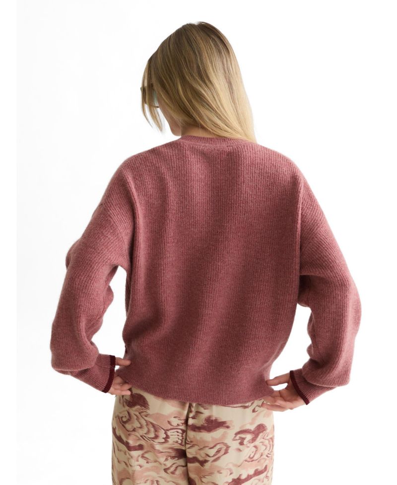 Women's Fuzzy Wool-Blend Relaxed-Fit Crewneck Pullover