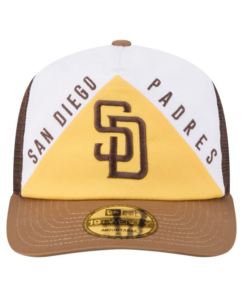 Men's White/Brown San Diego Padres Retro Cut 19TWENTY Adjustable Trucker Hat