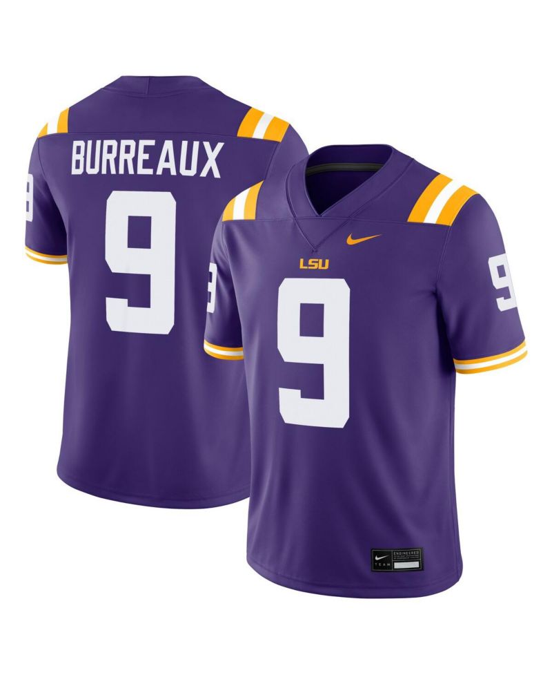 Men's Joe Burrow Purple LSU Tigers "Burreaux" Nameplate Home Game Jersey