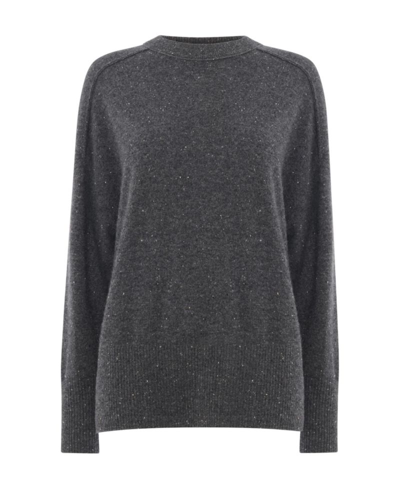 Women's Cashmere Fleck Seam Crew Sweater