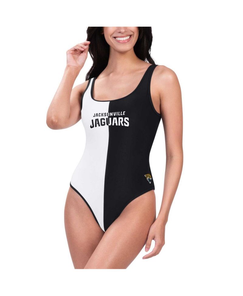 Women's Black/White Jacksonville Jaguars Last Stand One-Piece Swimsuit
