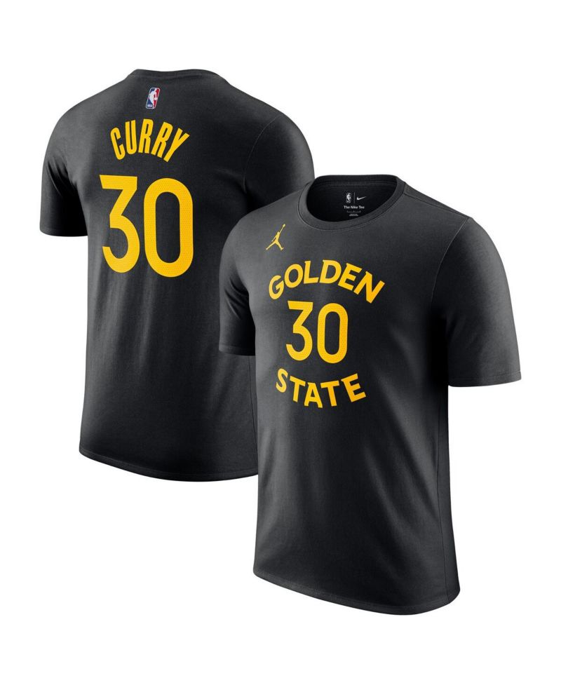 Men's Stephen Curry Black Golden State Warriors Statement Edition Name & Number T-Shirt