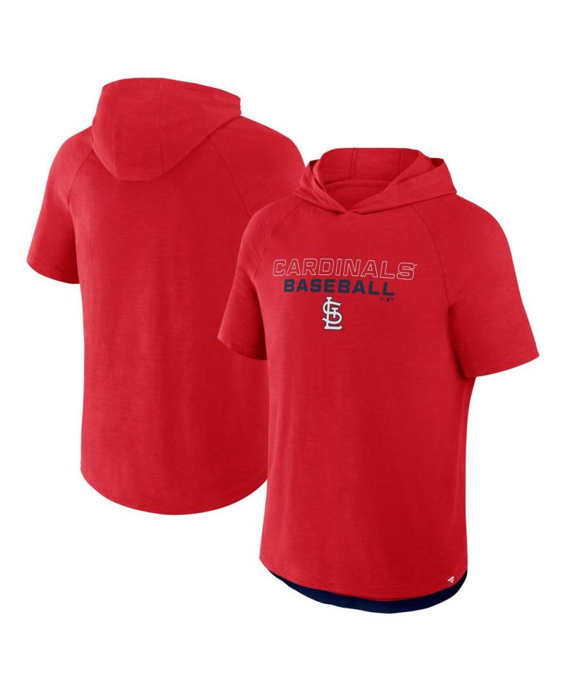 Men's Red St. Louis Cardinals Clubhouse Optimal Play Raglan Hoodie T-Shirt