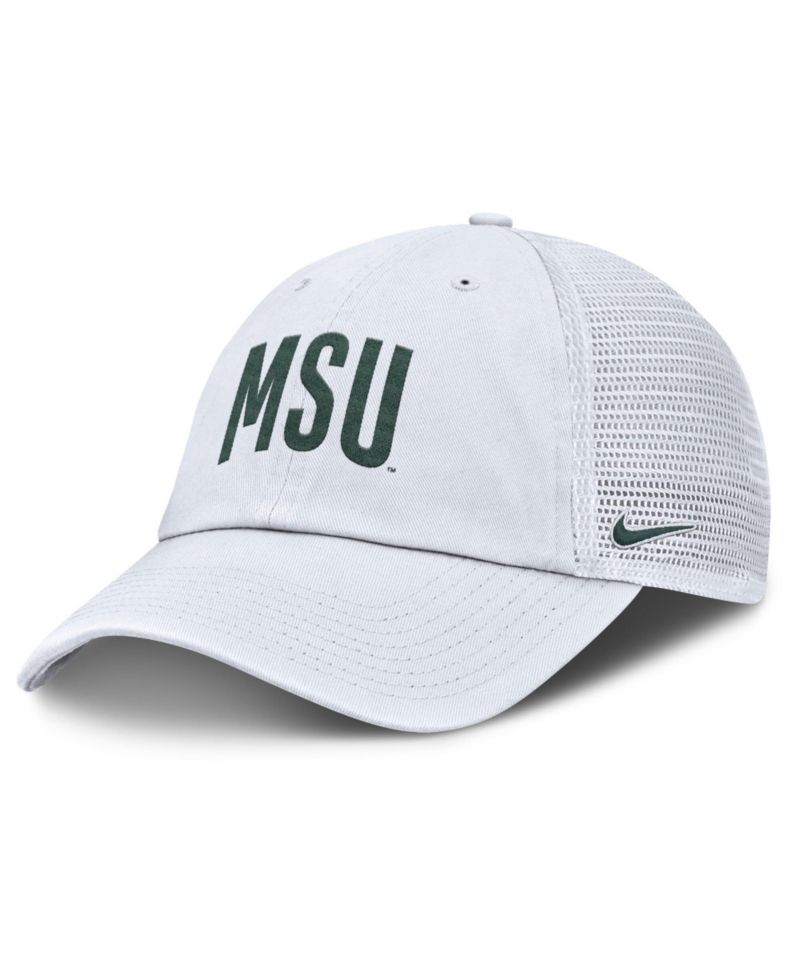 Men's White Michigan State Spartans Club Campus Trucker Adjustable Hat