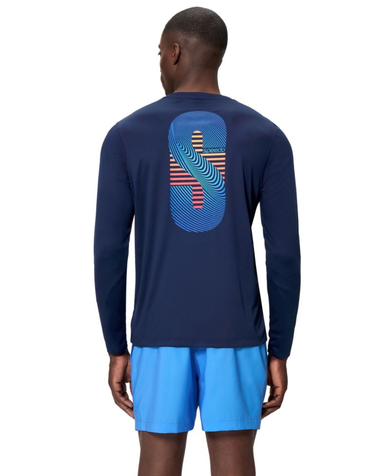 Men's Long-Sleeve Graphic Swim T-Shirt