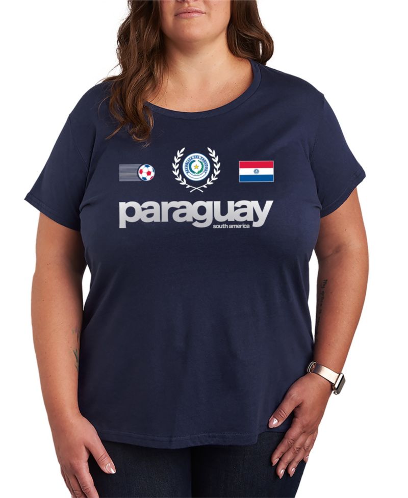 Plus Size Paraguay Soccer Graphic T-Shirt