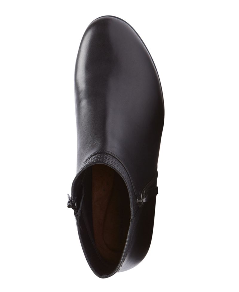 Women's Carly Leather Block Heel Ankle Booties