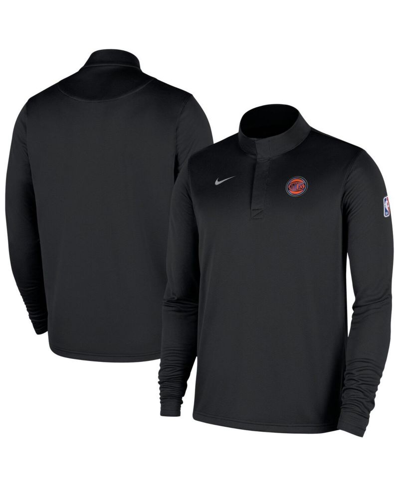 Men's Black New York Knicks 2025/26 Authentic Coaches Quarter-Zip Pullover Jacket