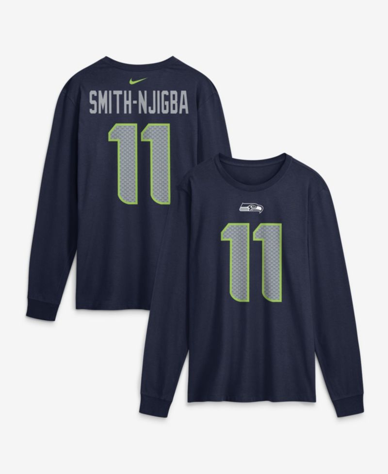 Men's Seattle Seahawks Jaxon Smith-Njigba Long-Sleeve Crewneck T-Shirt