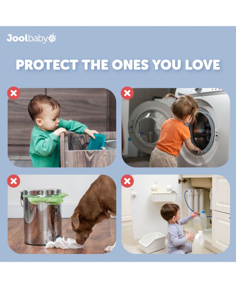 Toddler Multi-Use Safety Strap for Cabinets, Fridges, Drawers, Damage-Free Adhesives Safety - 12 Pack