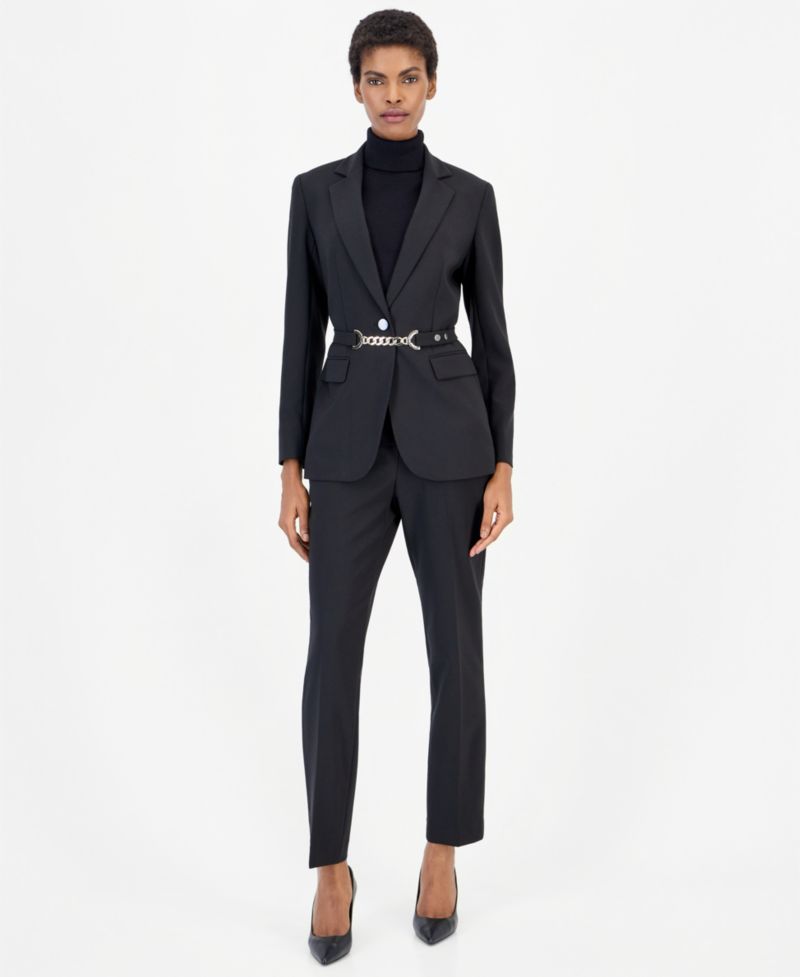 Belted Jacket & Straight-Leg Pants