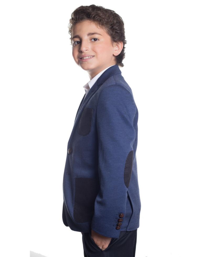 Boys Navy Slim Fit Knit Jersey Blazer